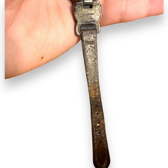 90s Brighton Sterling Silver Case Leather Band Women’s Watch